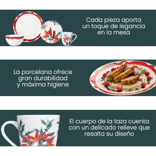 Vajilla Nochebuena Porcelana