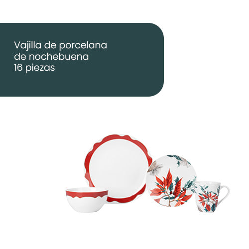 Vajilla Nochebuena Porcelana