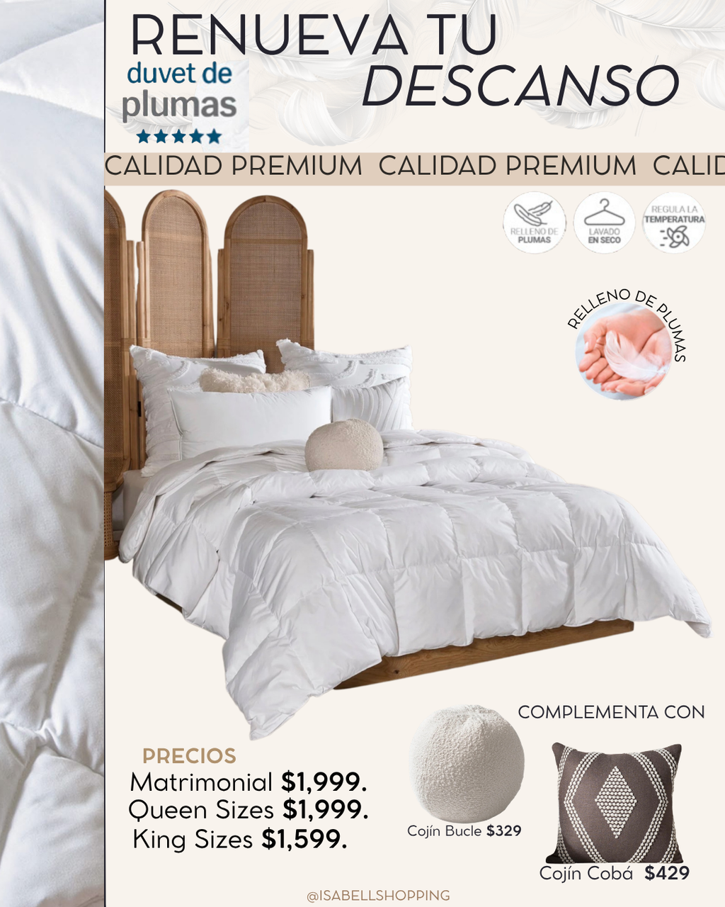 Edredón Duvet de Plumas