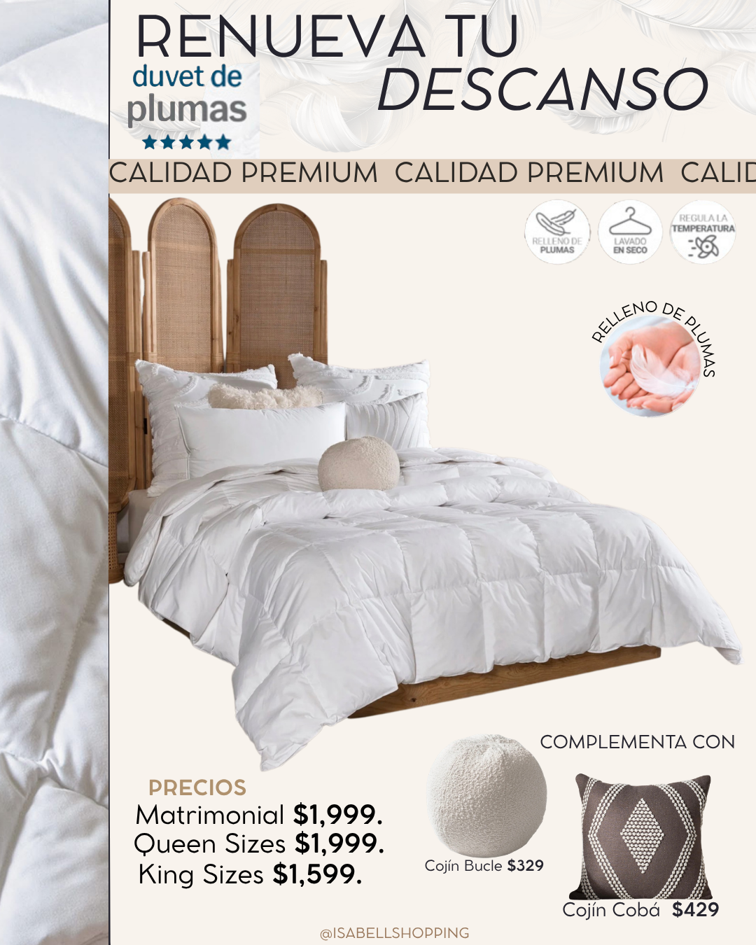 Edredón Duvet de Plumas