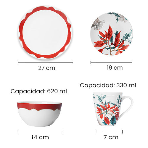 Vajilla Nochebuena Porcelana